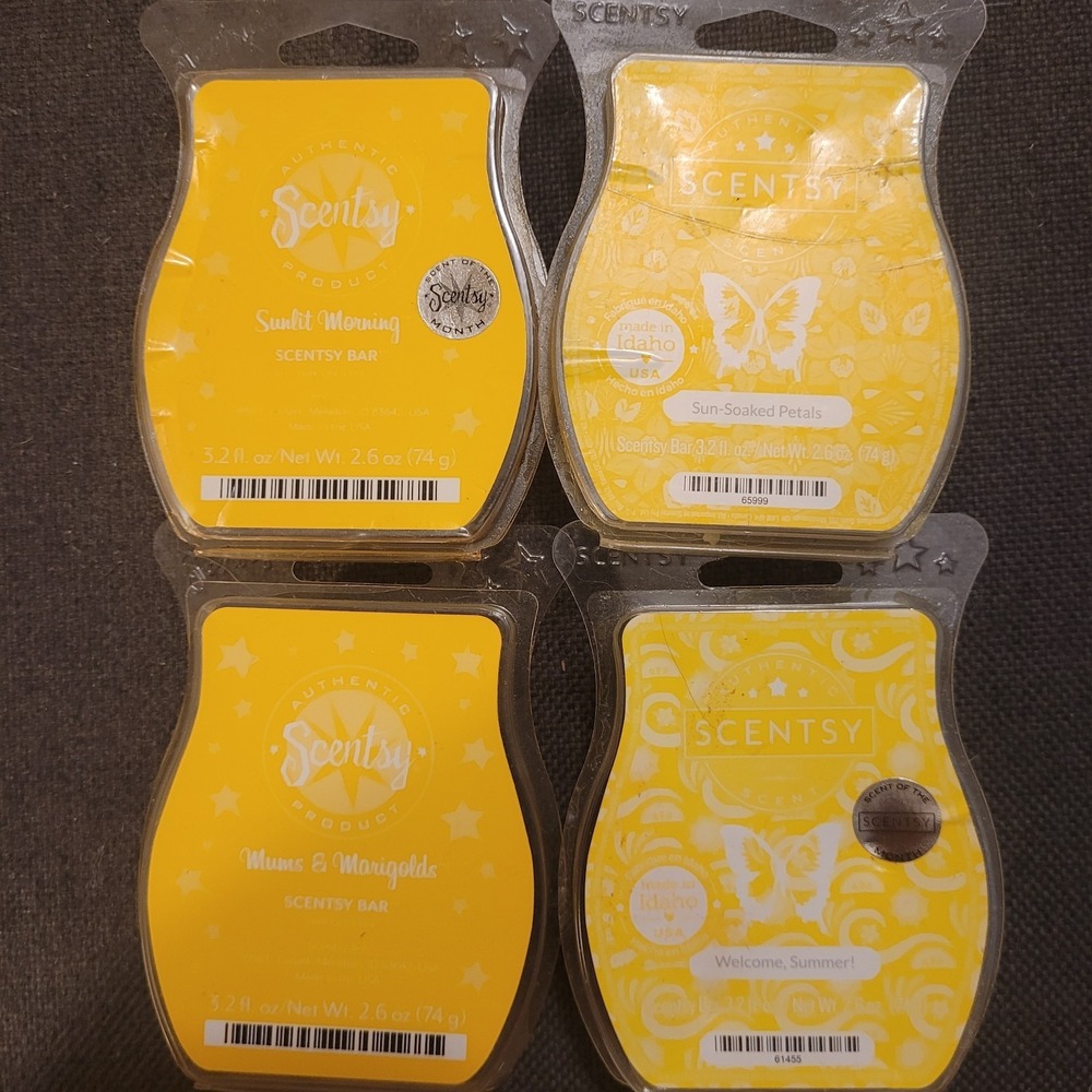 Lot Of 4 New Scentsy Wax - 3.2 oz Bars - Welcome Summer! Sun Soaked Petals.....